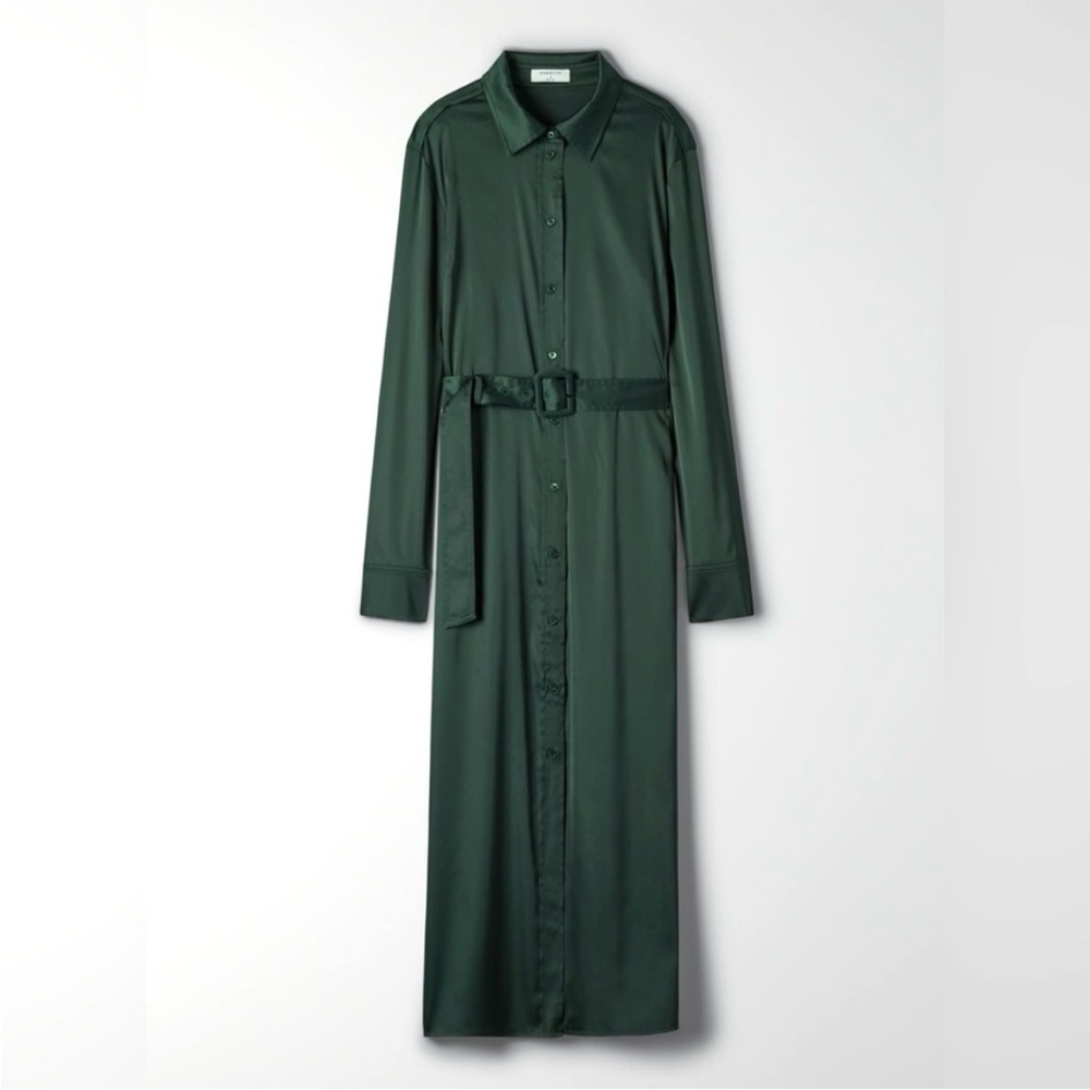 Aritzia Babaton Amory Satin Belted Shirt Dress - Picture 10 of 10